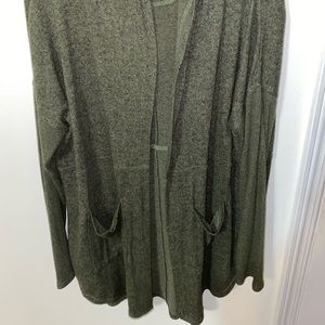 Forest green cardigan with hood